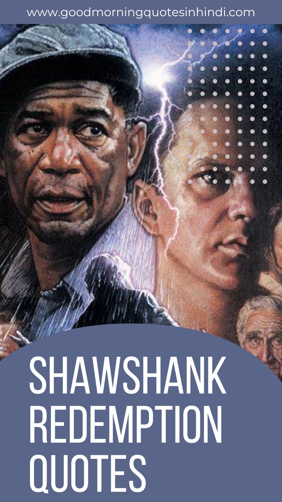 Shawshank Redemption movie poster with them main actors on it.