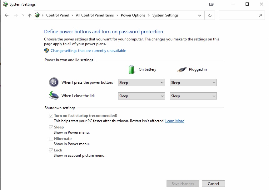 change power and sleep settings in windows