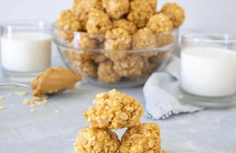 healthy peanut butter rice crispy balls