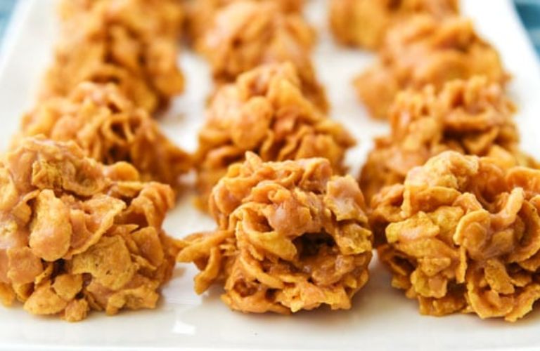 peanut butter cornflake balls without corn syrup